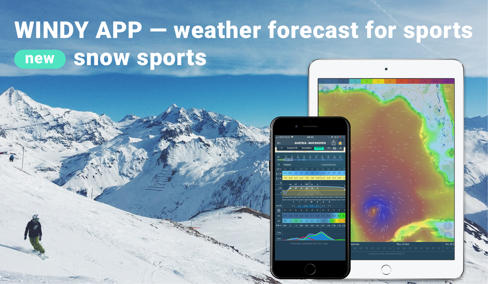 WINDY APP Introduces Snow Profile, Customizable Weather Forecast for Winter Sports